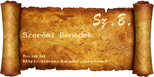 Szerémi Benedek névjegykártya