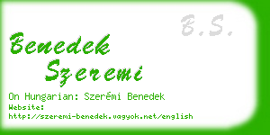 benedek szeremi business card