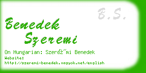 benedek szeremi business card